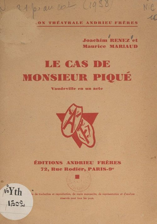 ebook cover of Le cas de Monsieur Piqué, by Joachim Renez, Maurice Mariaud