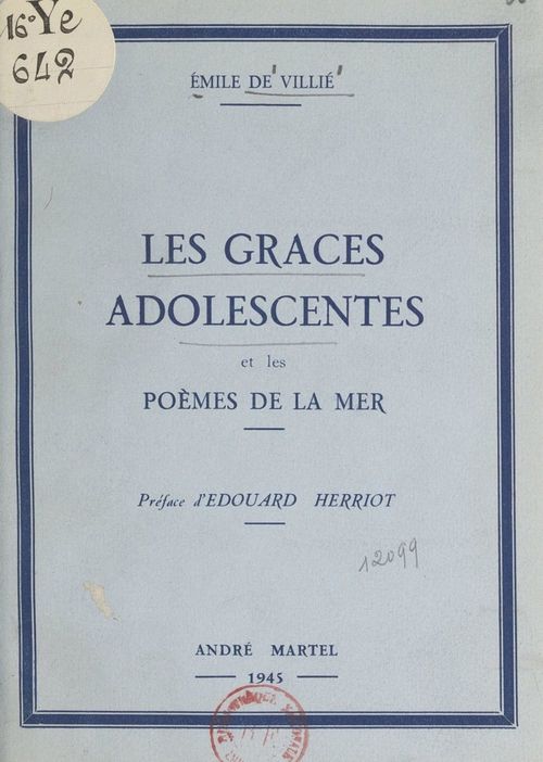 Couverture ebook de Les grâces adolescentes et les poèmes de la mer, de Emile De Villie