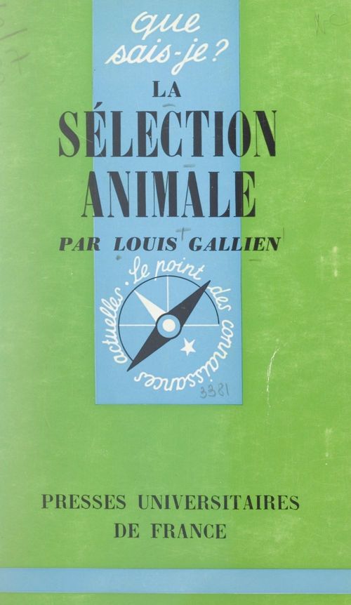 Couverture ebook de La sélection animale, de Louis Gallien