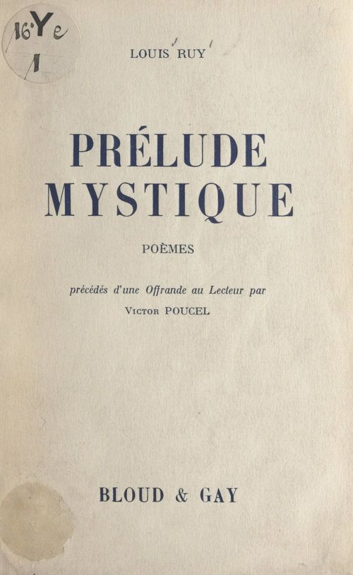 Couverture ebook de Prélude mystique, de Louis Ruy