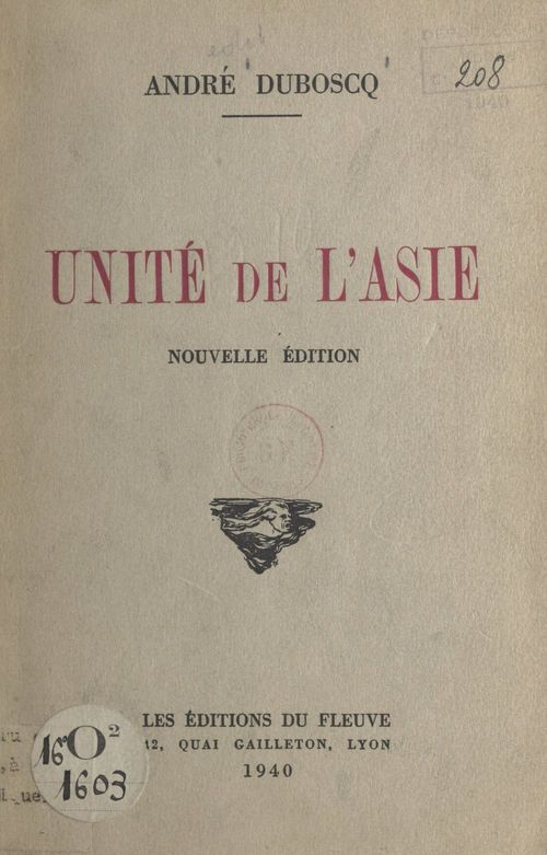 ebook cover of Unité de l'Asie, by Andre Duboscq