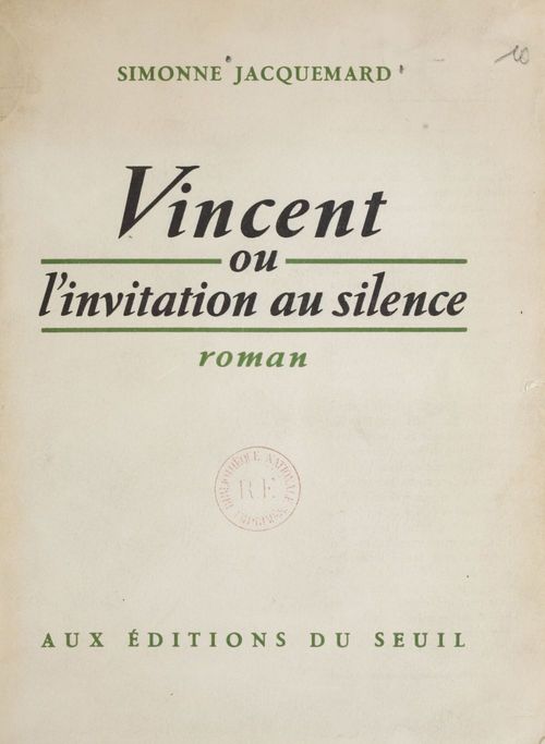 Couverture ebook de Vincent, de Simonne Jacquemard
