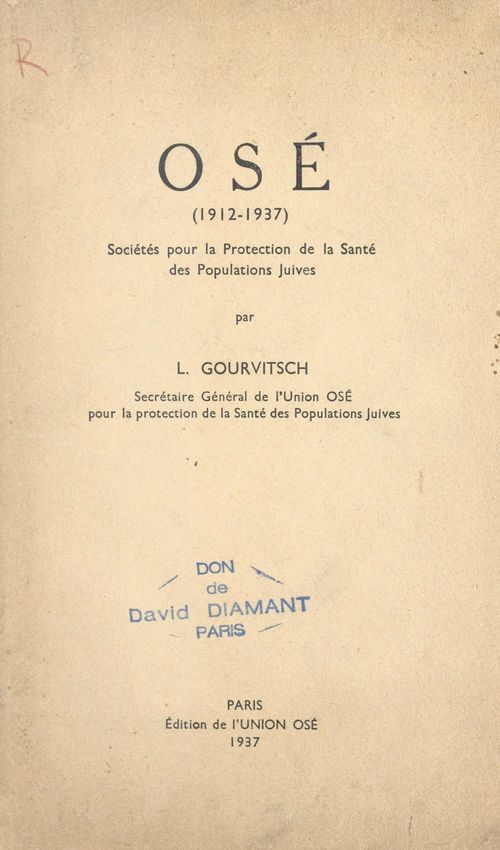 ebook cover of OSÉ, 1912-1937, by L. Gourvitsch