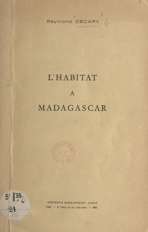 ebook cover of L'habitat à Madagascar, by Raymond Decary