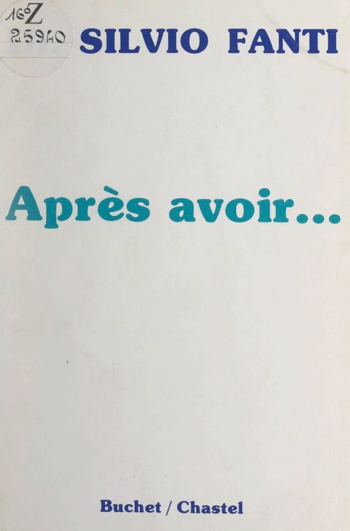 ebook cover of Après avoir..., by Silvio Fanti