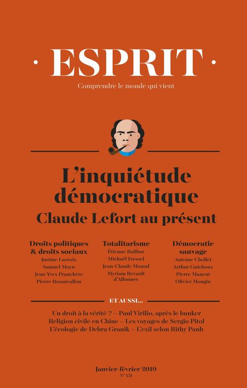 Couverture ebook de Esprit janvier-février 2019 Inquiétudes démocratiques. Claude Lefort, de Revue esprit