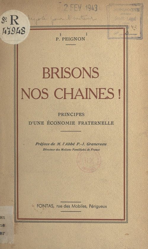 ebook cover of Brisons nos chaînes !, by P. Peignon