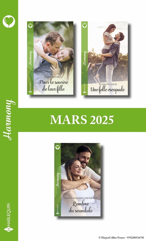 ebook cover of Pack mensuel Harmony - 3 romans (Mars 2025), by Collectif