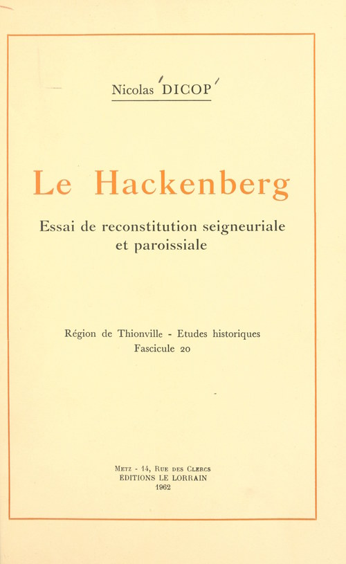 Couverture ebook de Le Hackenberg, de Nicolas Dicop