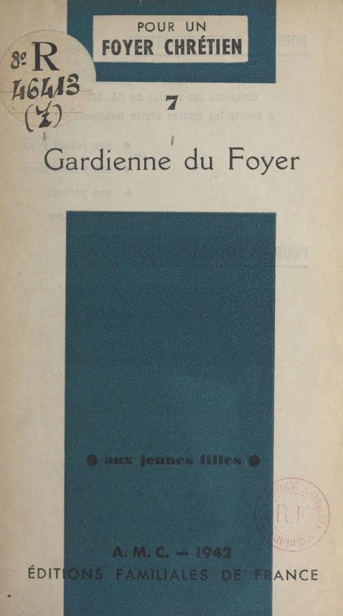 ebook cover of Gardienne du foyer, by Jacqueline Vincent, Jean Viollet, Leon Saint-Huile, Paul Doncoeur, Fr. Vistinier