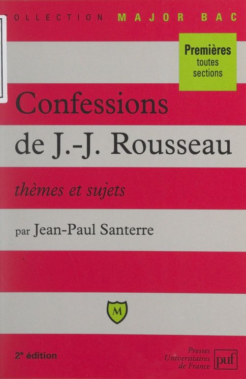 ebook cover of Les confessions, de Jean-Jacques Rousseau, by Jean-paul Santerre