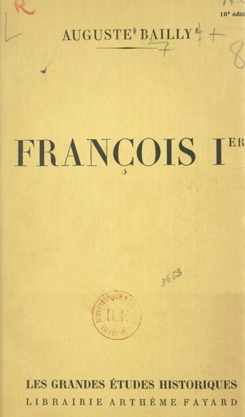 ebook cover of François Ier, by Auguste Bailly