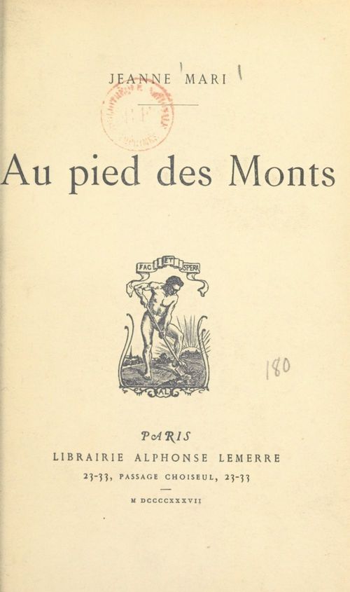 Couverture ebook de Au pied des Monts, de Jeanne Mari