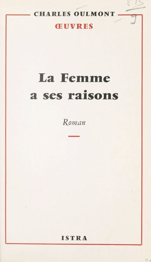 Couverture ebook de La femme a ses raisons, de Charles Oulmont