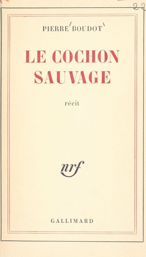 ebook cover of Le cochon sauvage, by Pierre Boudot