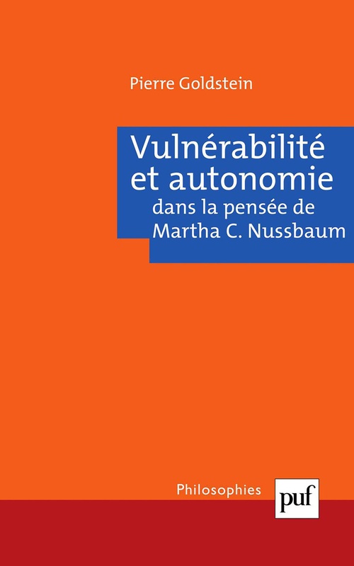 Couverture ebook de Vulnérabilité et autonomie dans la pensée de Martha C. Nussbaum, de Pierre Goldstein