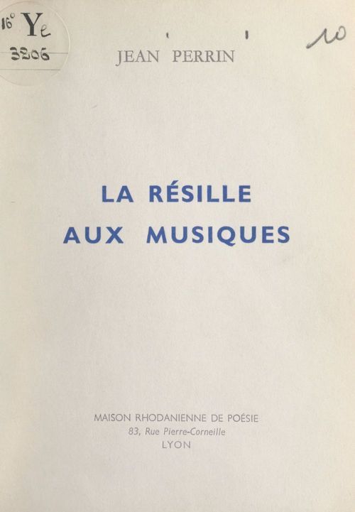 ebook cover of La résille aux musiques, by Jean Perrin