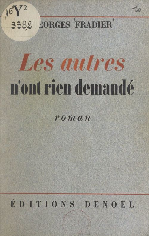 Couverture ebook de Les autres n'ont rien demandé, de Georges Fradier
