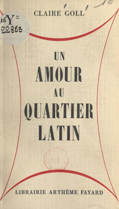 ebook cover of Un amour au quartier latin, by Claire Goll