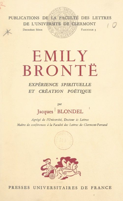 ebook cover of Émily Brontë, by Jacques Blondel