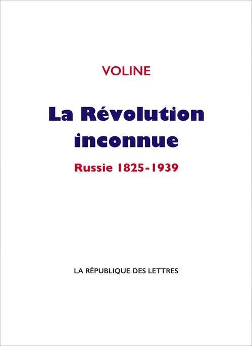 Couverture ebook de La Révolution inconnue, de Voline