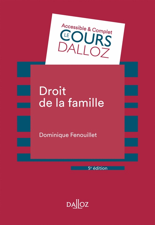 Couverture ebook de Droit de la famille. 5e éd., de Dominique Fenouillet