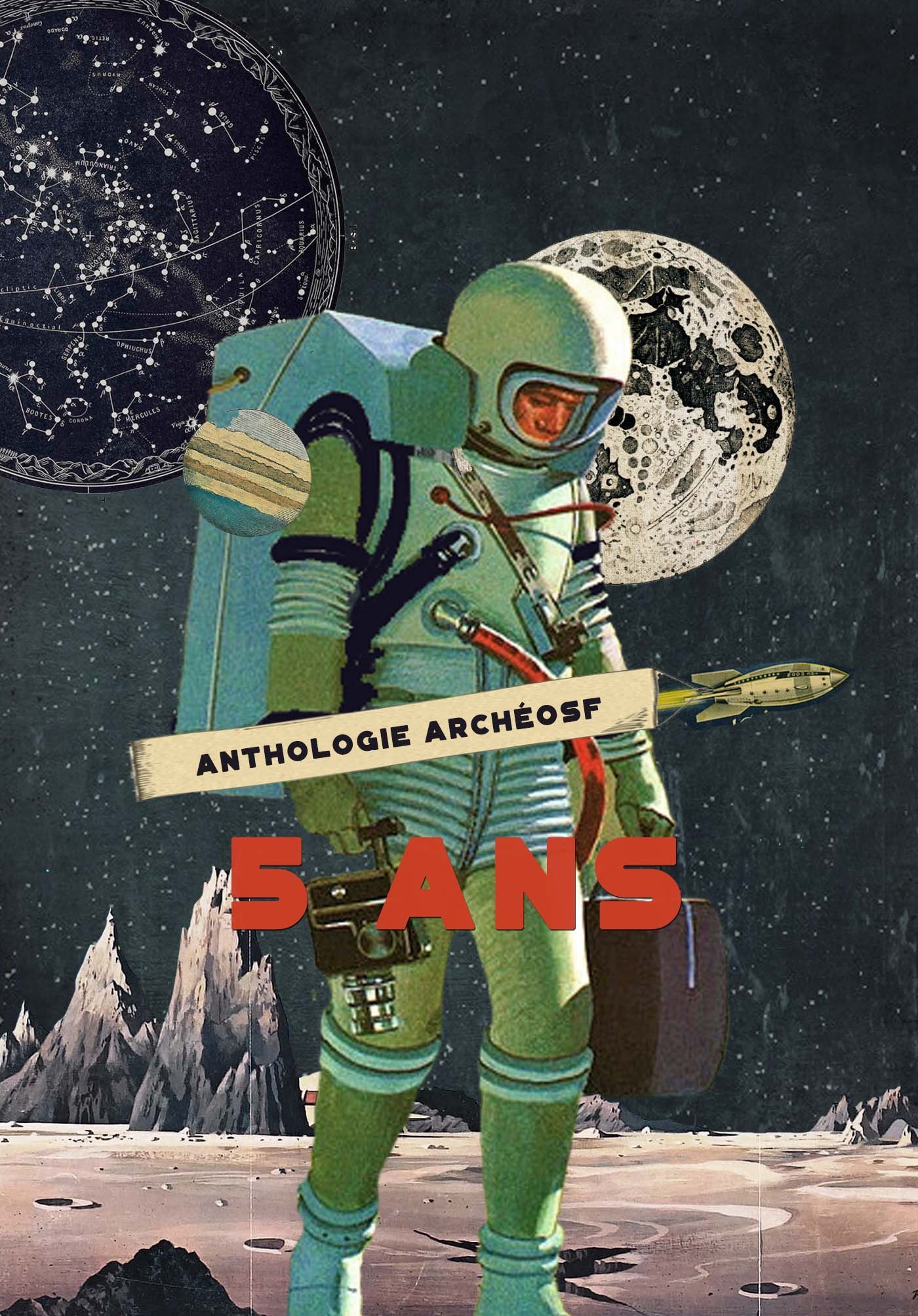 ebook cover of ArchéoSF : l'anthologie anniversaire, by A. Portier, Samuel-henri Berthoud, J.-H. Rosny Aîné, Ralph Schropp
