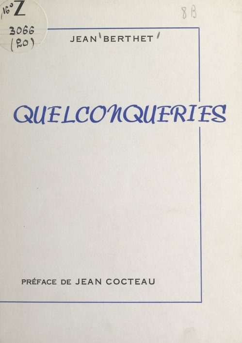 Couverture ebook de Quelconqueries, de Jean Berthet