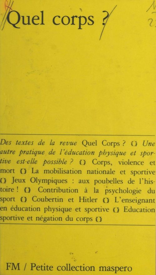 Couverture ebook de Quel corps ?, de Collectif