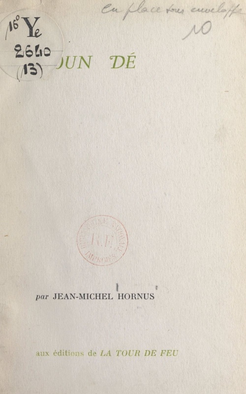 Couverture ebook de Noun dé, de Jean-Michel Hornus
