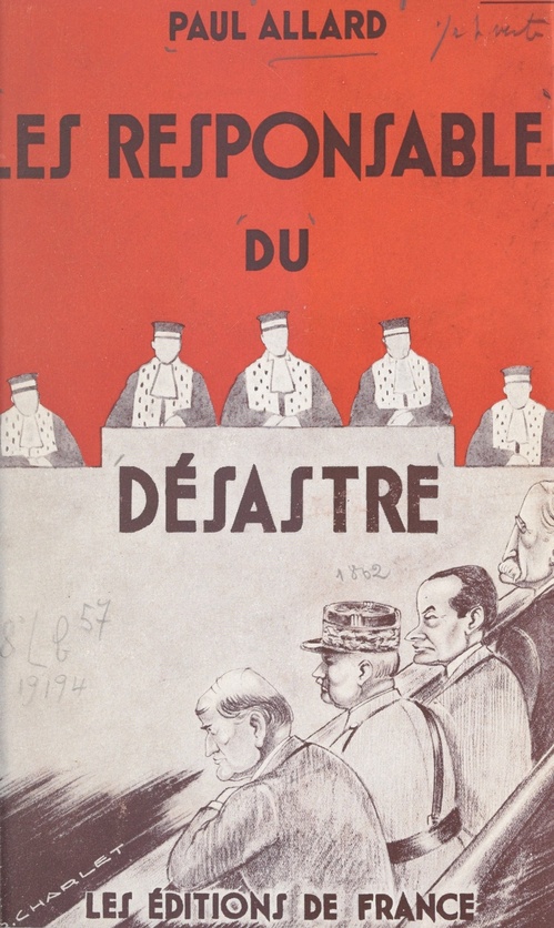 Couverture ebook de Les responsables du désastre, de Paul Allard