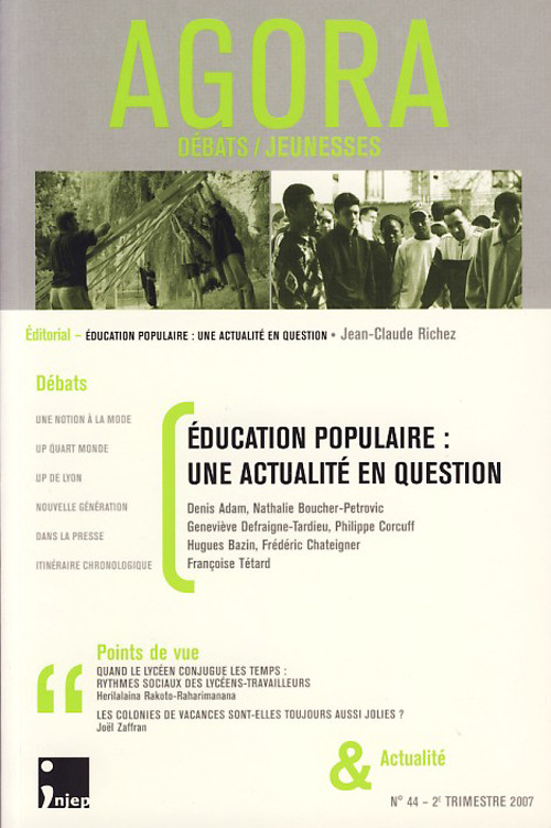 ebook cover of Education populaire : une actualité en question, by