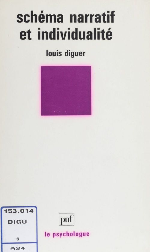 Couverture ebook de Schéma narratif et individualité, de Louis Diguer