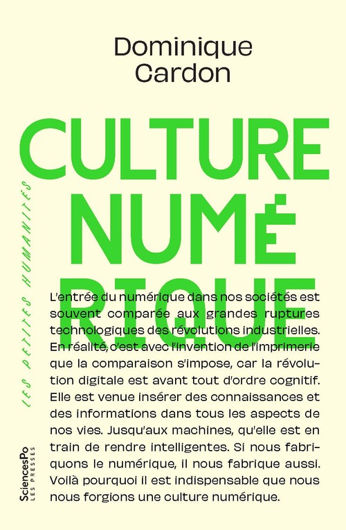 ebook cover of Culture numérique, by Dominique Cardon