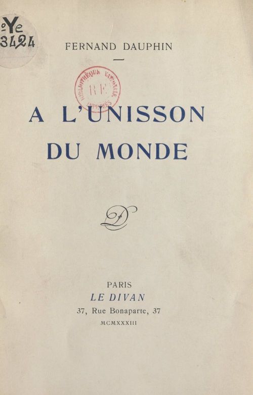 Couverture ebook de À l'unisson du monde, de Fernand Dauphin