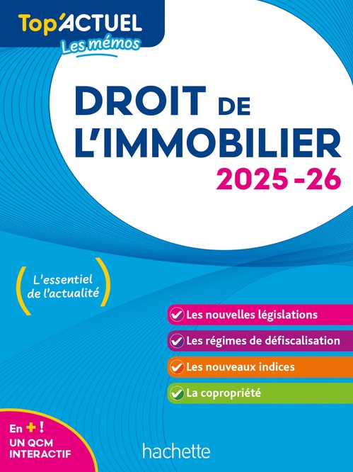 Couverture ebook de Top'Actuel Droit de l'immobilier  2025-2026, de Sophie Bettini, Serge Bettini