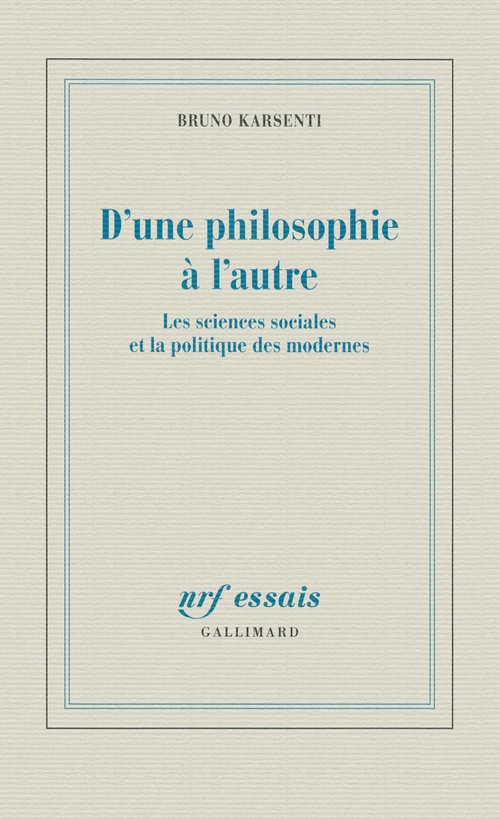 ebook cover of D'une philosophie à l'autre, by Bruno Karsenti