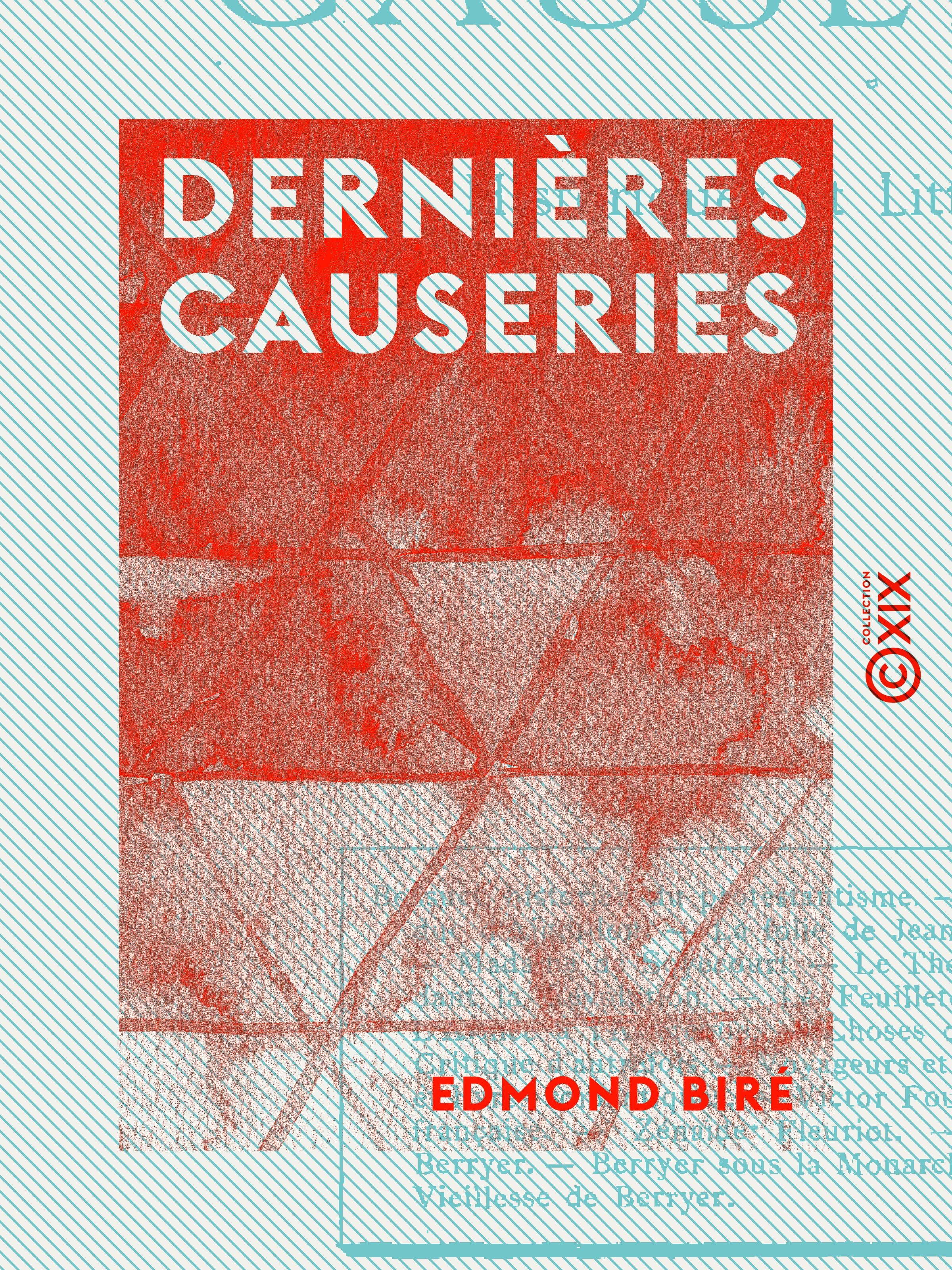 ebook cover of Dernières causeries, by Edmond Bire