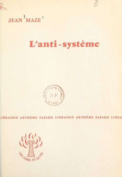 Couverture ebook de L'anti-système, de Jean Maze