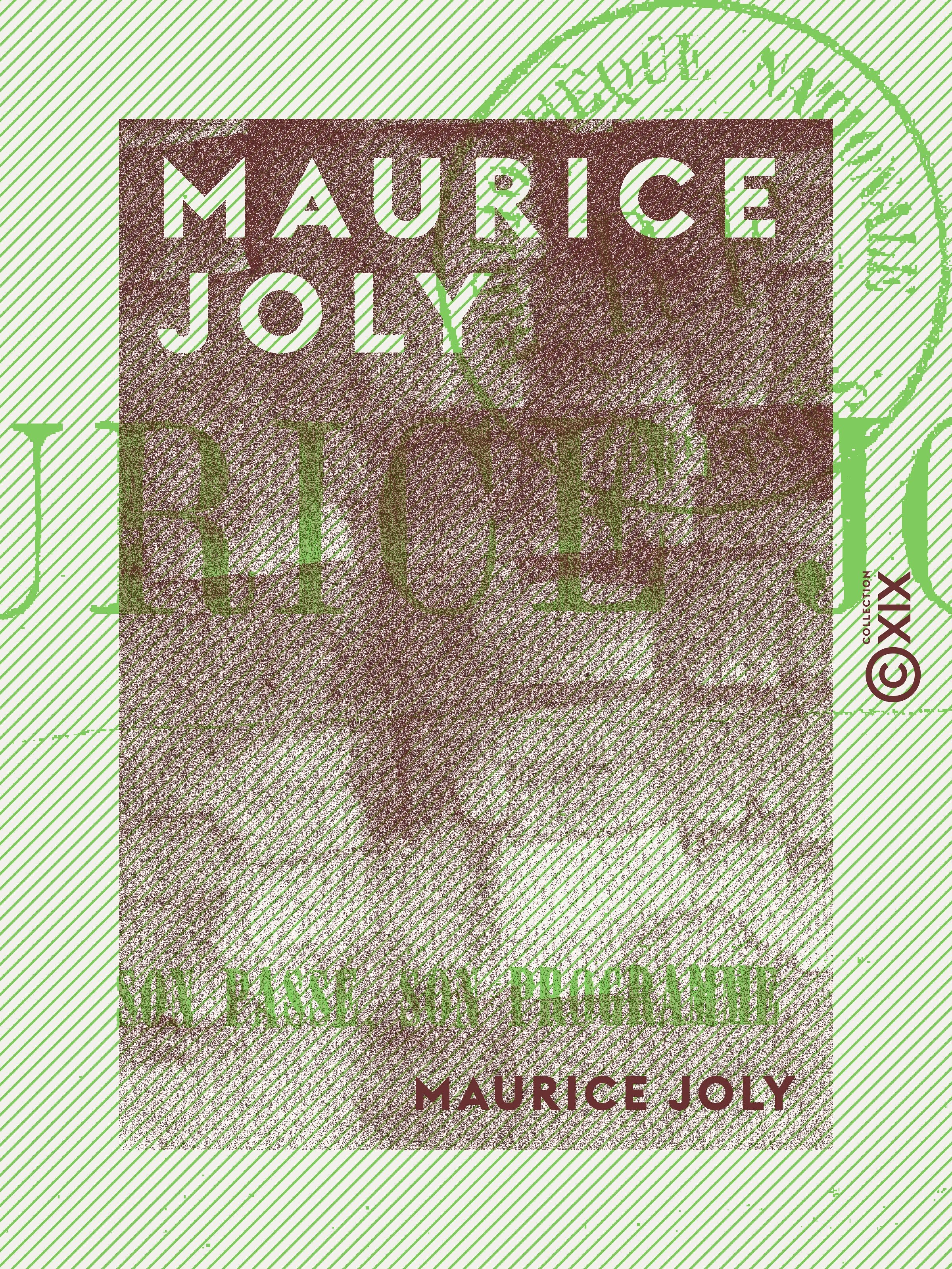 ebook cover of Maurice Joly, by Maurice Joly