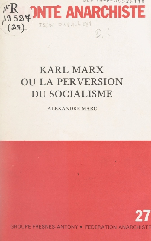 ebook cover of Karl Marx, by Alexandre Marc