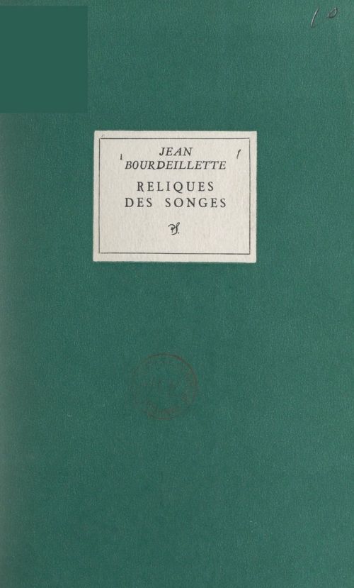 ebook cover of Reliques des songes, by Jean Bourdeillette