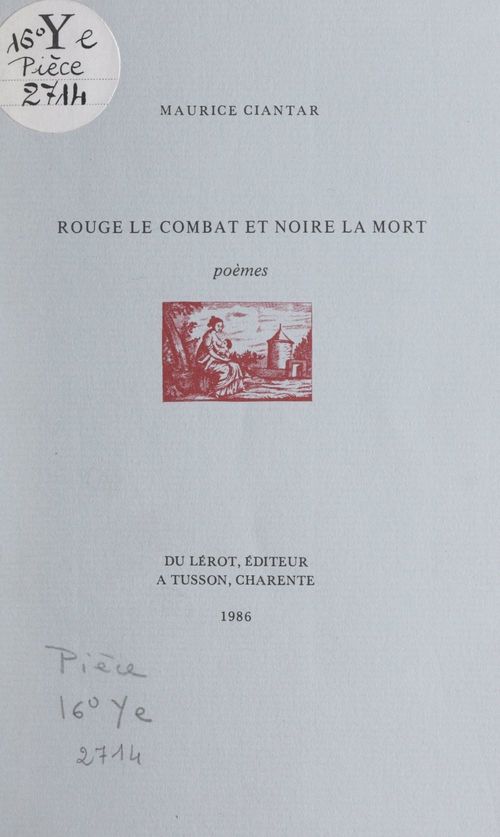 Couverture ebook de Rouge le combat et noire la mort, de Maurice Ciantar