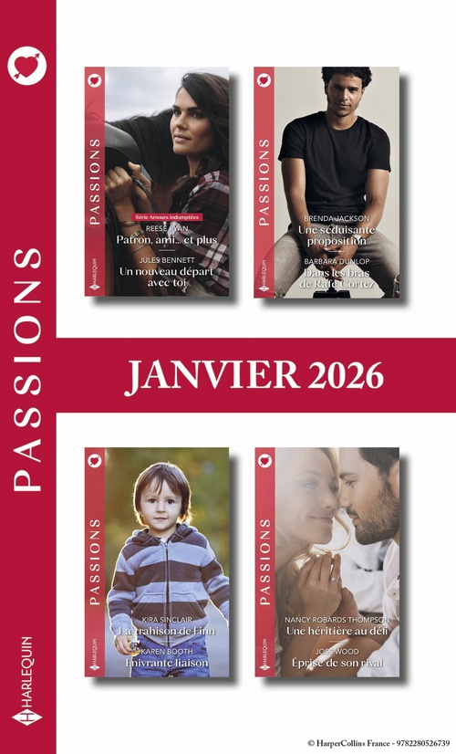 ebook cover of Pack mensuel Passions - 8 romans (Janvier 2026), by Collectif