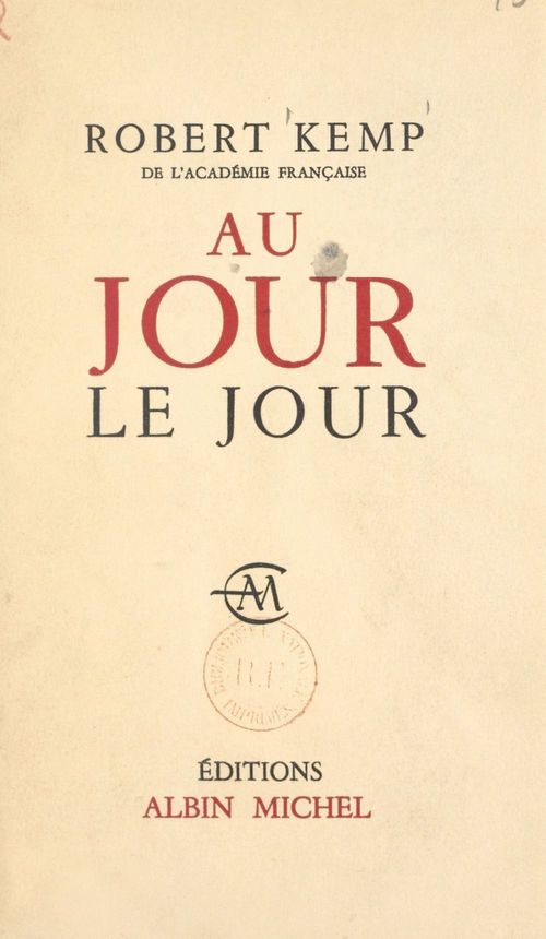 Couverture ebook de Au jour le jour, de Robert Kemp