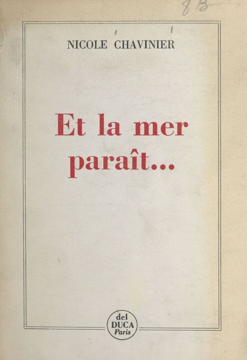 Couverture ebook de Et la mer paraît, de Nicole Chavinier