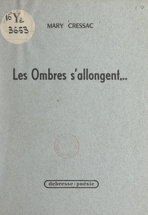 ebook cover of Les ombres s'allongent..., by Mary Cressac