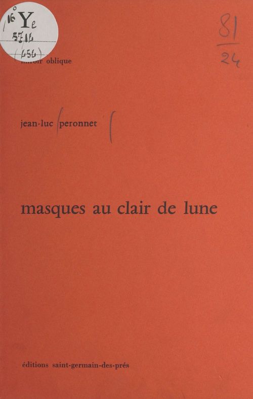 ebook cover of Masques au clair de lune, by Jean-Luc Peronnet