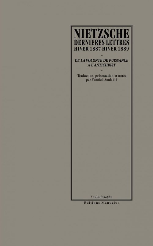ebook cover of Dernières lettres, hiver 1887-hiver 1889, by Friedrich Nietzsche