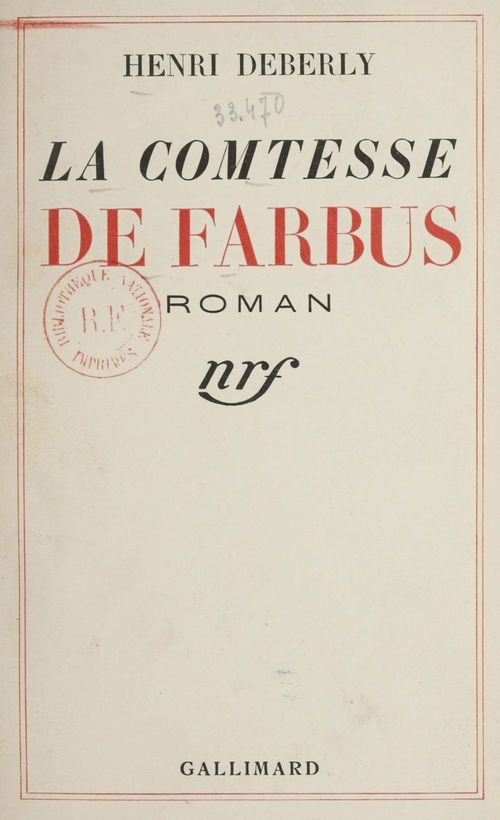 ebook cover of La comtesse de Farbus, by Henri Deberly